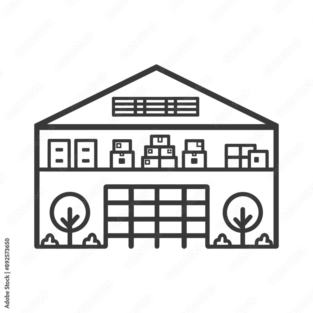 warehouse minimalist line art icon logo symbol warehouse minimalist line art icon logo symbol