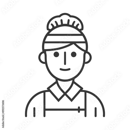 waitress minimalist line art icon logo symbol 
