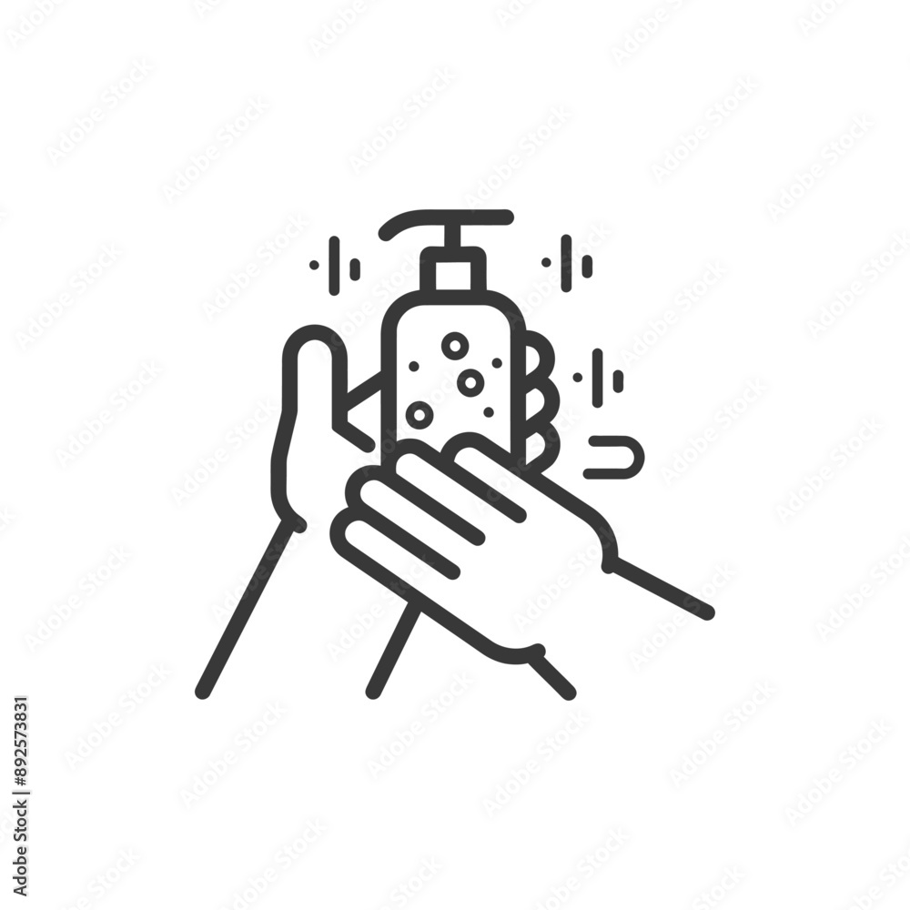 washing hands with soap minimalist line art icon logo symbol washing hands with soap minimalist line art icon logo symbol