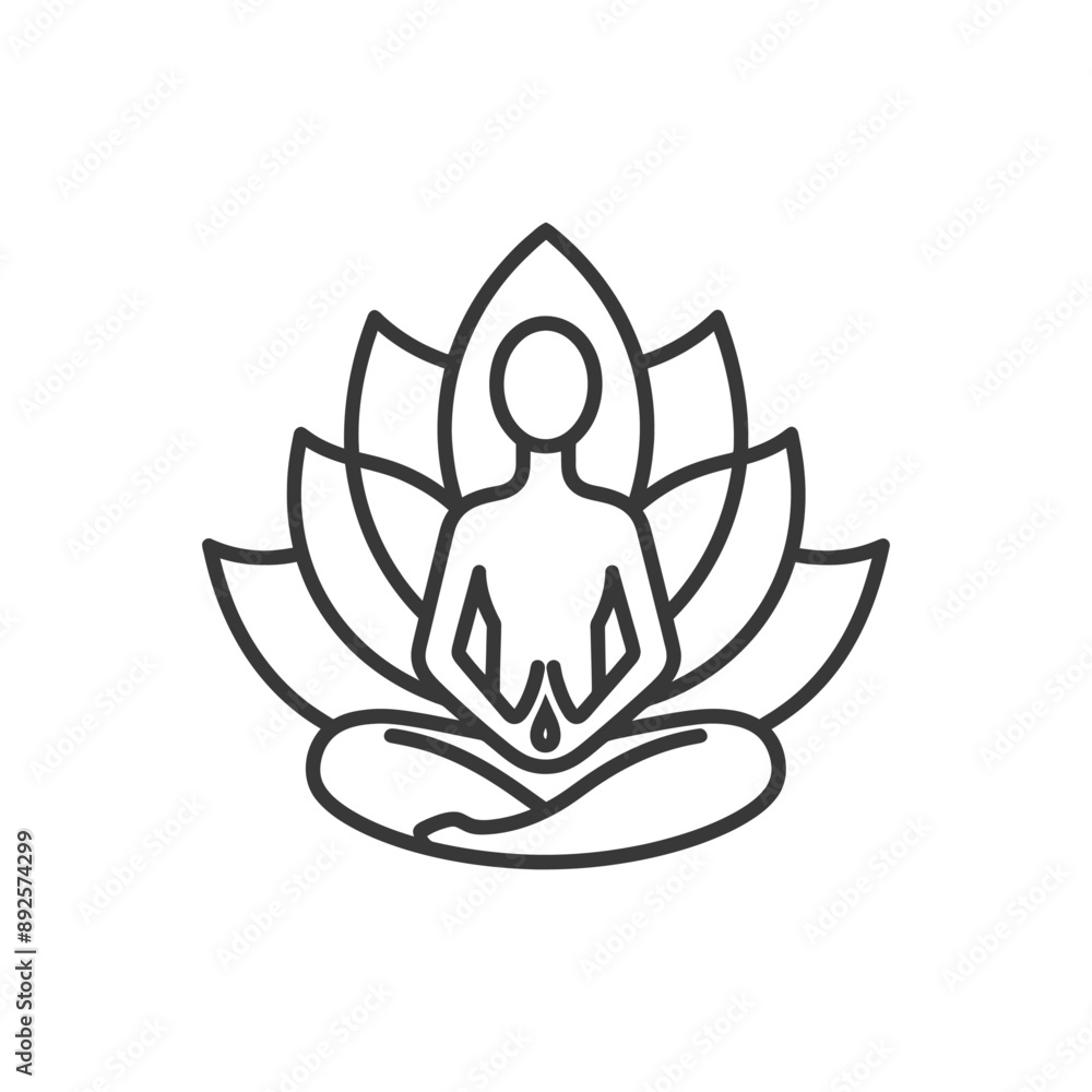 Obraz premium wellness minimalist line art icon logo symbol