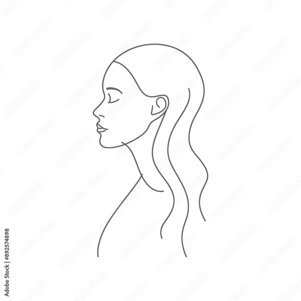 woman head minimalist line art icon logo symbol woman head minimalist line art icon logo symbol