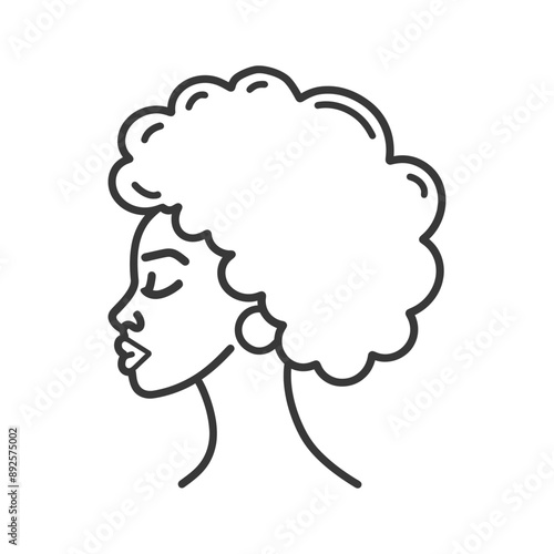 woman head minimalist line art icon logo symbol 