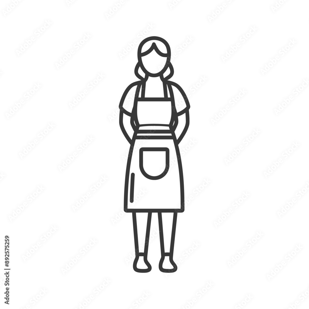 woman in apron minimalist line art icon logo symbol woman in apron minimalist line art icon logo symbol