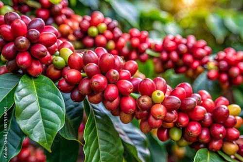 Wallpaper Mural Ripe Coffee Beans on Branch. Torontodigital.ca