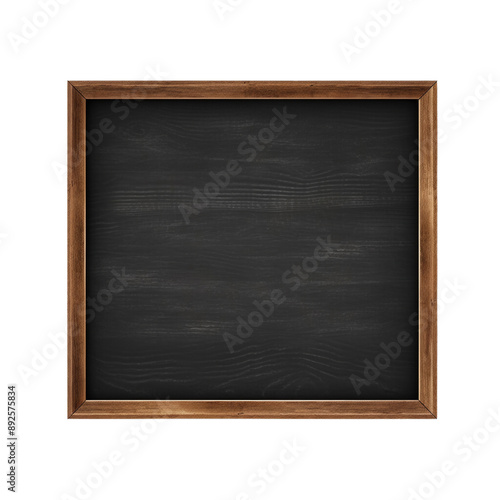 Empty blackboard with rustic wooden frame, perfect for educational and business presentations. High-quality stock photo for various uses.