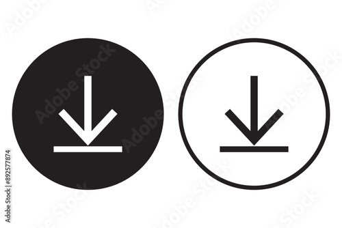 Set of Download flat vectors icons. install symbols. Upload buttons. Load symbols. Software download arrows. Save buttons. Download files, applications, documents pictogram on transparent background