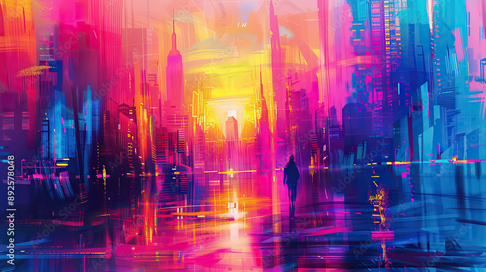 Abstract colorful city background Abstract colorful city background