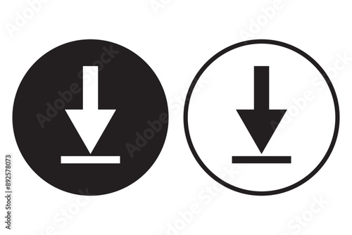 Set of Download flat vectors icons. install symbols. Upload buttons. Load symbols. Software download arrows. Save buttons. Download files, applications, documents pictogram on transparent background