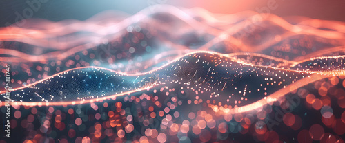 Abstruct background ,Digital particles wave and light abstract background with shining dots stars, Digital purple particles wave and light abstract background