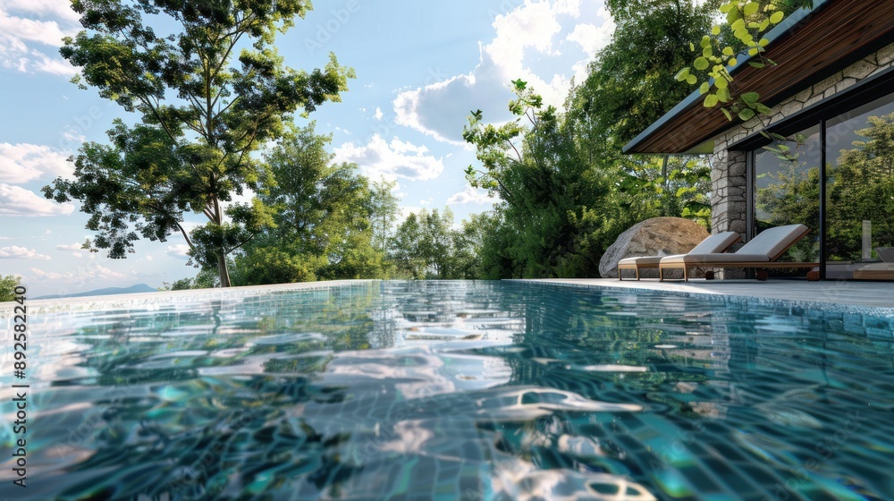 Obraz premium infinity pool in resort