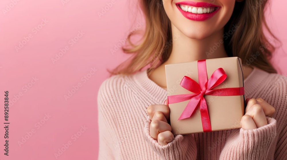 a woman who smiles at a gift a woman who smiles at a gift
