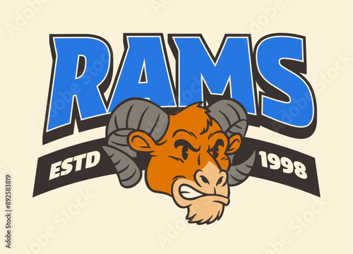 Ram College Sport Mascot Vintage Shirt Design