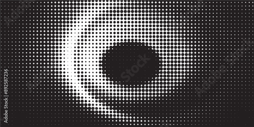 Halftone dots lightning explosion pop art comic background. Vector Illustration