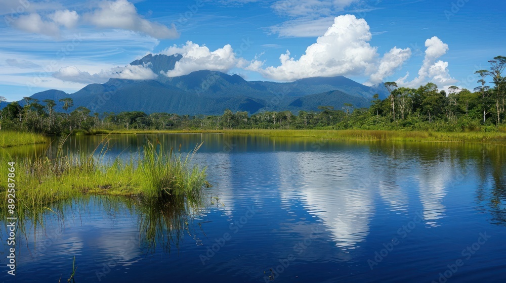 Wildlife sanctuary with diverse species thriving in a protected and pristine habitat Wildlife sanctuary with diverse species thriving in a protected and pristine habitat