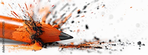  A close-up of a pencil with its sharpened tip extending from one end photo