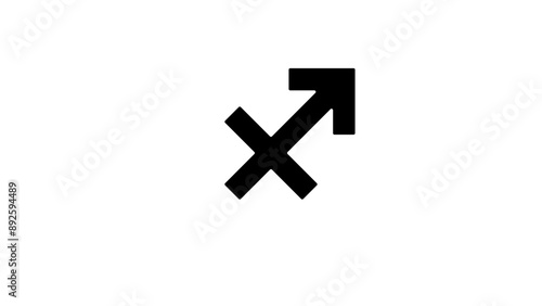 Sagittarius Astrology symbol, black isolated silhouette
