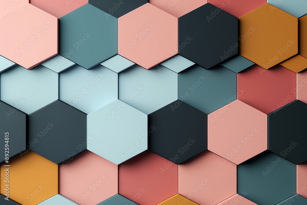 3D hexagons with gradient colors and smooth edges, 3D background with hexagons, modern aesthetic 3D hexagons with gradient colors and smooth edges, 3D background with hexagons, modern aesthetic