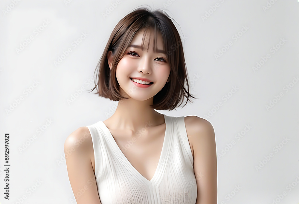 Beauty portrait of a beautiful young woman with glowing skin. Beautiful real face, beauty image. 輝く肌を持つ美しい若い女性の美容ポートレート。美しい素顔、美容イメージ。 Beauty portrait of a beautiful young woman with glowing skin. Beautiful real face, beauty image. 輝く肌を持つ美しい若い女性の美容ポートレート。美しい素顔、美容イメージ。