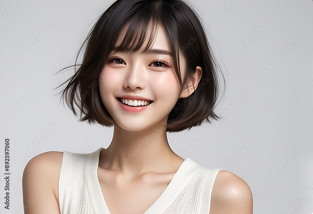 Beauty portrait of a beautiful young woman with glowing skin. Beautiful real face, beauty image. 輝く肌を持つ美しい若い女性の美容ポートレート。美しい素顔、美容イメージ。 Beauty portrait of a beautiful young woman with glowing skin. Beautiful real face, beauty image. 輝く肌を持つ美しい若い女性の美容ポートレート。美しい素顔、美容イメージ。