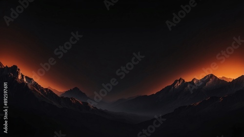 Mountain Range at Sunset