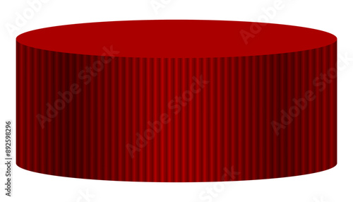 Red podium isolated on white background,Element Mockup Red wine pedestal display platform for beauty product present,Vector illustration 3d stage stand for beauty, Jewelry Stand