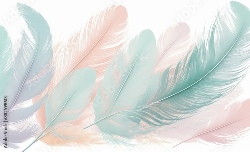 Feather Pattern in Pastel Colors