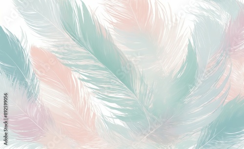 Feather Pattern in Pastel Colors