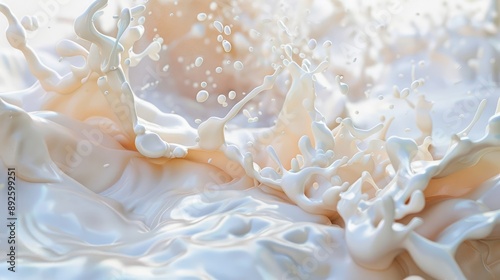 Vibrant White Milk Splash in Dynamic Food Illustration