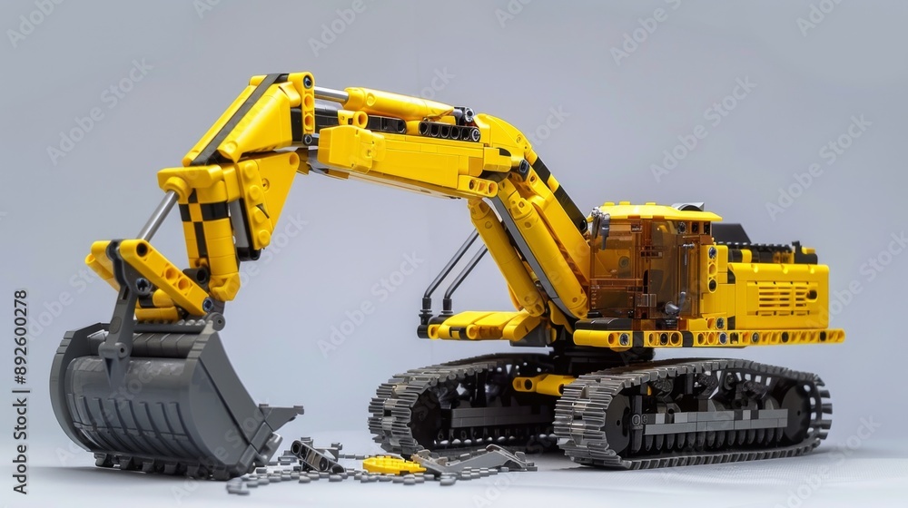 Yellow Excavator Toy with Tracks. Yellow Excavator Toy with Tracks.