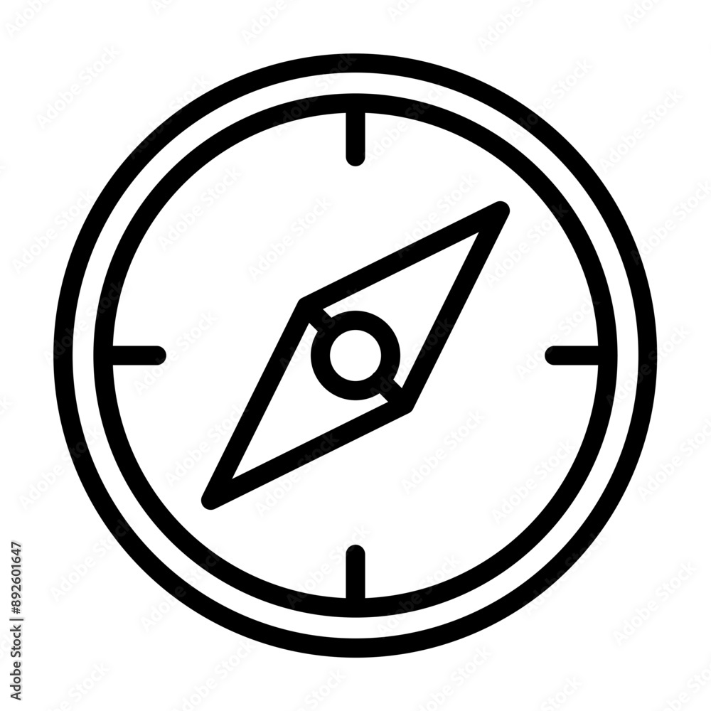 Compass Vector Line Icon Design Compass Vector Line Icon Design