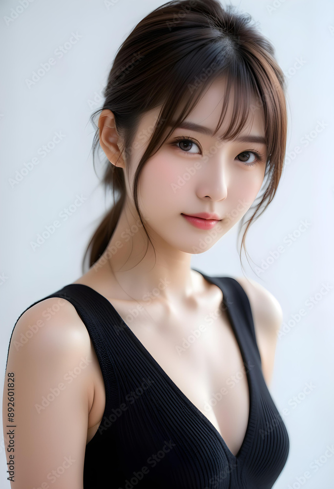 Beauty portrait of a beautiful young woman with glowing skin. Beautiful real face, beauty image. 輝く肌を持つ美しい若い女性の美容ポートレート。美しい素顔、美容イメージ。 Beauty portrait of a beautiful young woman with glowing skin. Beautiful real face, beauty image. 輝く肌を持つ美しい若い女性の美容ポートレート。美しい素顔、美容イメージ。