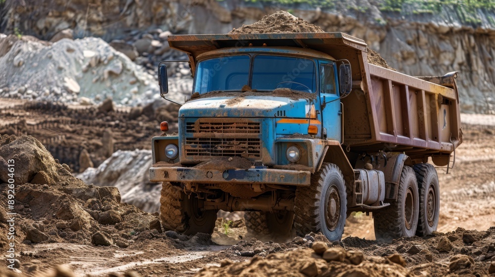 Obraz premium Dump Truck In A Quarry.