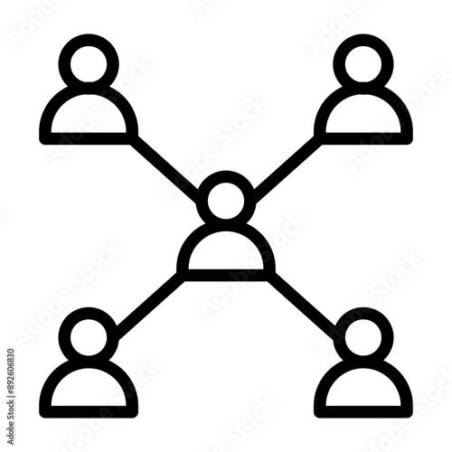 Connecting People Vector Line Icon Design