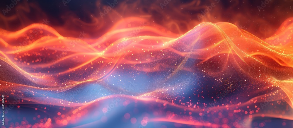Abstract Wavy Background with Glowing Lights Abstract Wavy Background with Glowing Lights