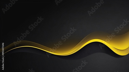 Abstract Yellow and Black Wavy Design