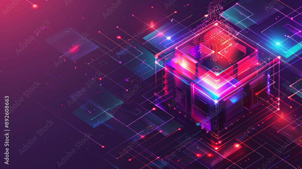 computing abstract isometric 3d icon cloud computing abstract isometric 3d icon cloud