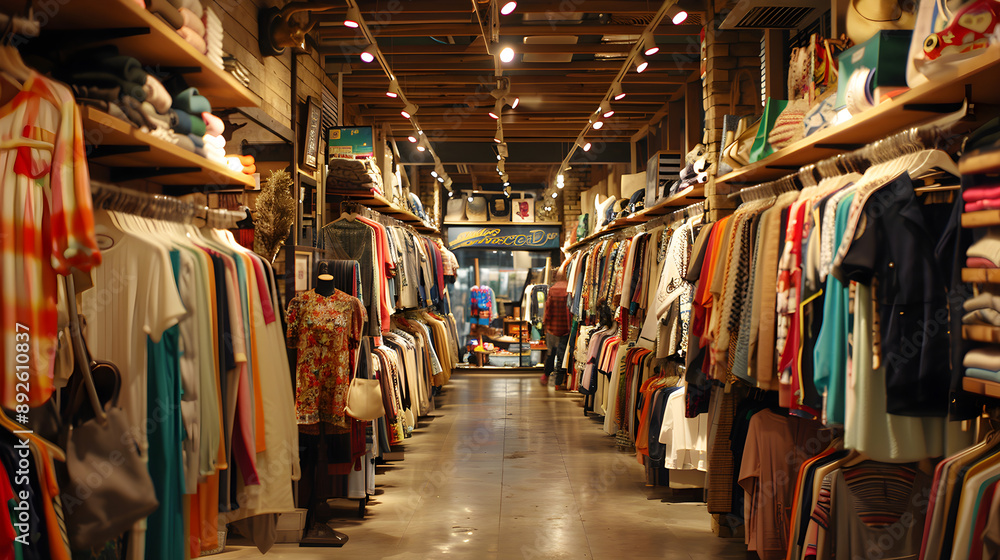 Trendy street fashion stores with stylish window displays showcasing the latest clothing and accessories. Trendy street fashion stores with stylish window displays showcasing the latest clothing and accessories.