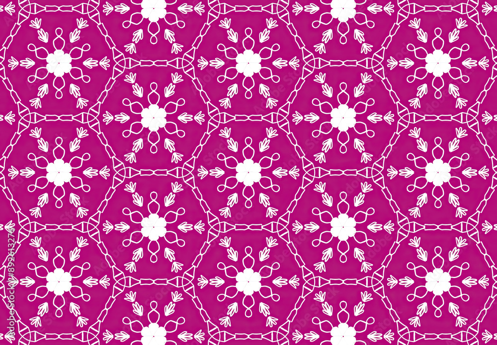 Vivid Magenta Geometric Floral Pattern Vivid Magenta Geometric Floral Pattern