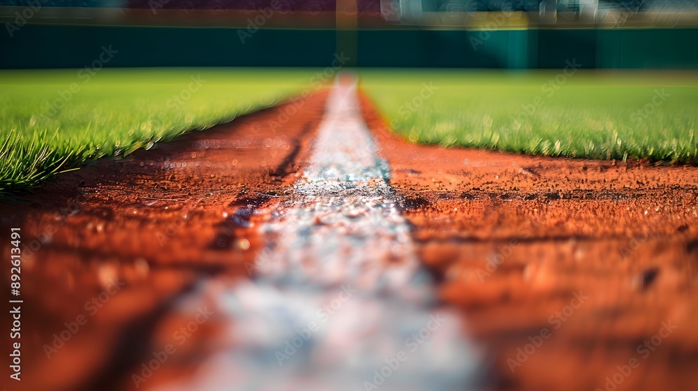 Baseball on the Infield Chalk Line. Baseball on the Infield Chalk Line.