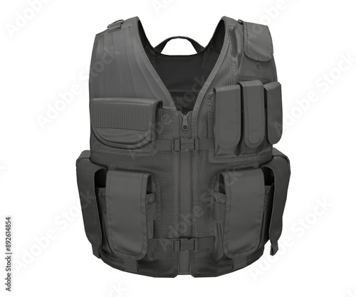 3d rendering black tactical bulletproof vest
