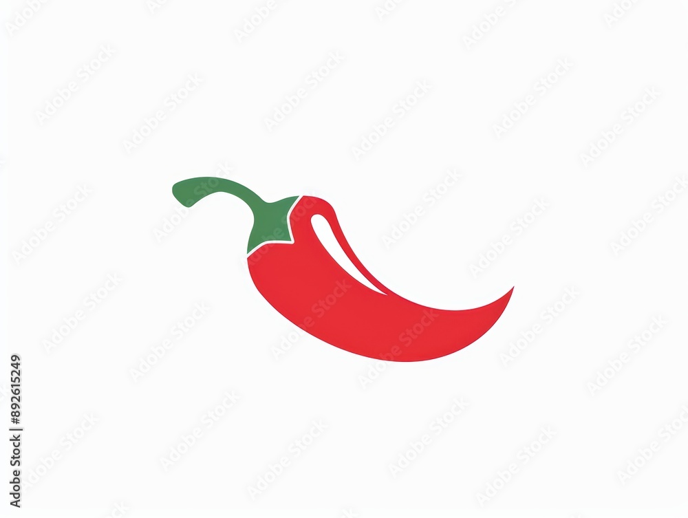 A simple illustration of a chili with only one chili in the middle of the picture, which is a symbol of art. Dynamic on a clean white background. A simple illustration of a chili with only one chili in the middle of the picture, which is a symbol of art. Dynamic on a clean white background.
