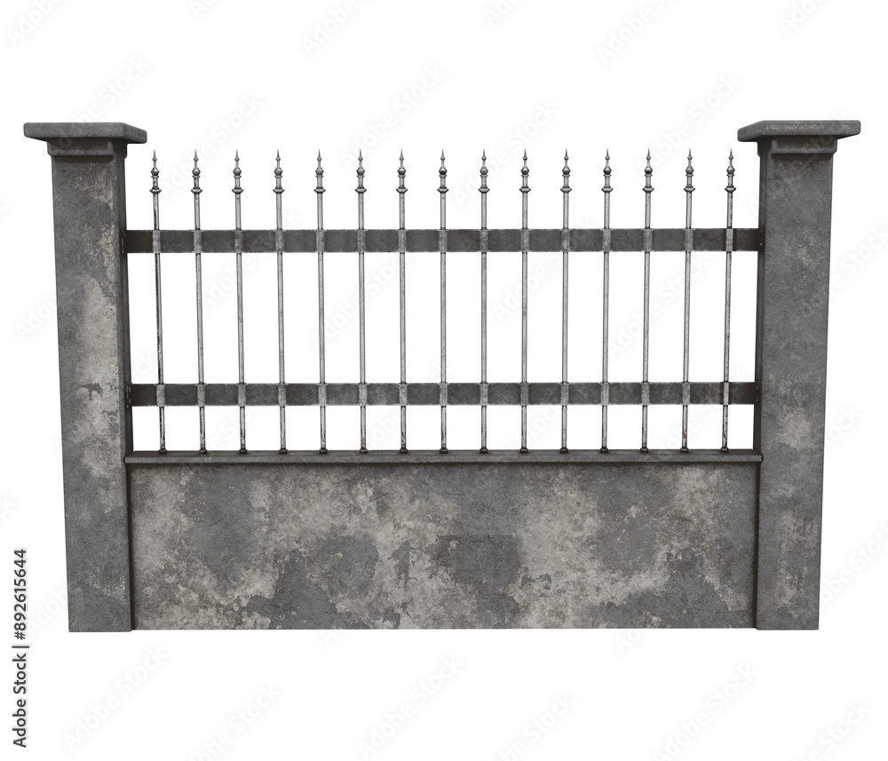 3d rendering fence for home protection 3d rendering fence for home protection