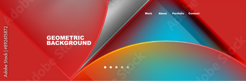 Round triangles and squares web site page template. Vector Illustration For Wallpaper, Banner, Background, Card, Book Illustration, landing page