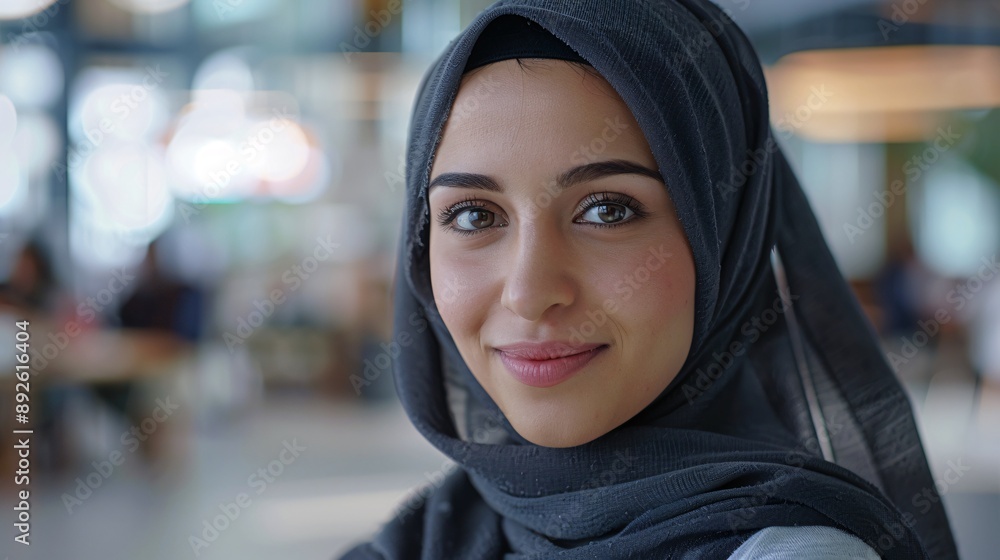 Hijab girl in diverse workspace. Hijab girl in diverse workspace.
