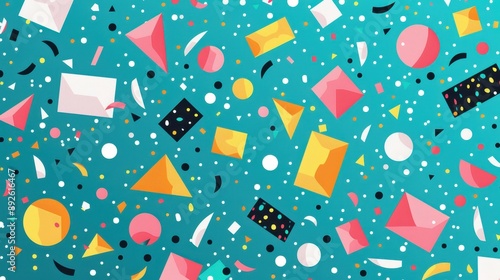 Abstract Geometric Pattern with Colorful Shapes