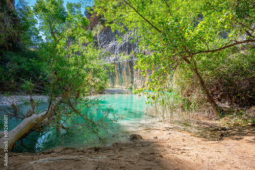 ruta pasarelas de Alquézar-rio vero en Somontano de Barbastro, Huesca photo