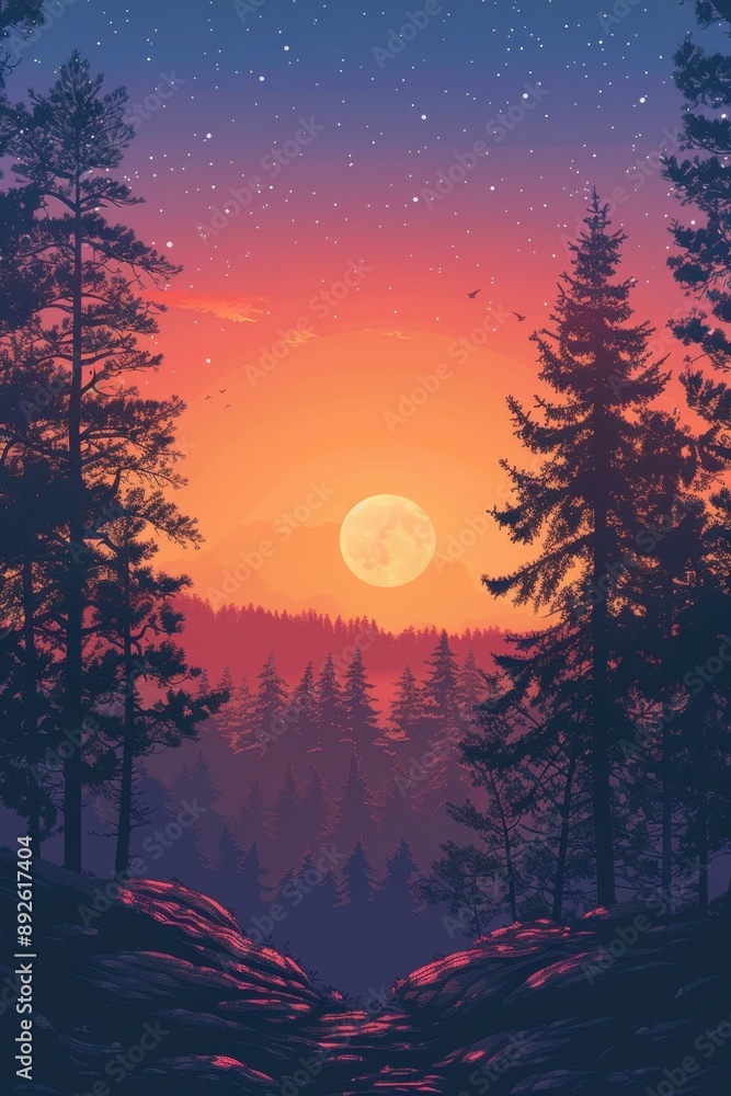 Fototapeta premium Forest Moonlight