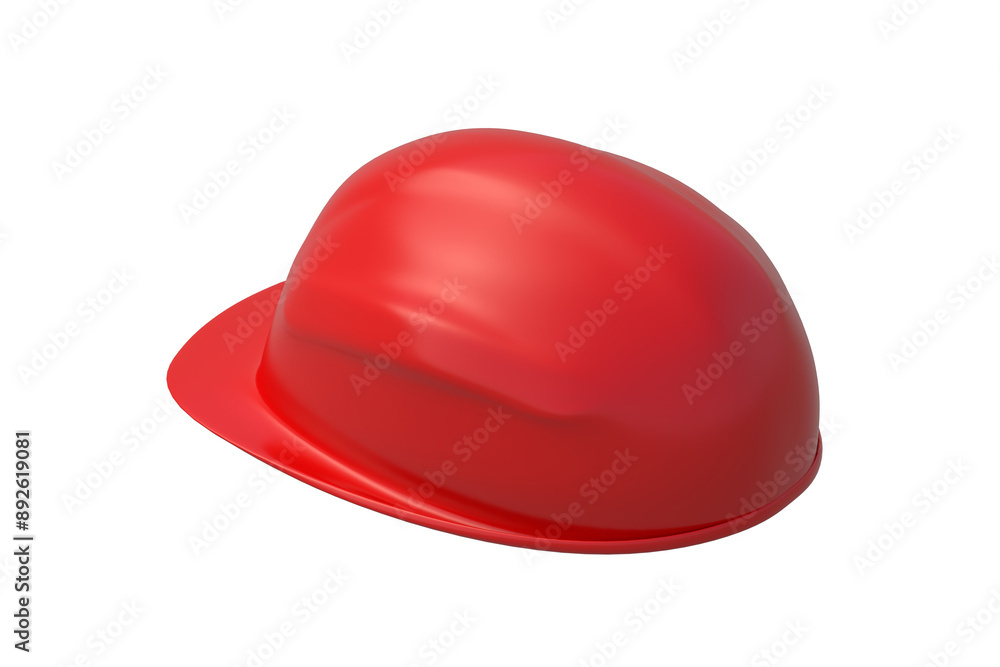 Red safety helmet isolated on white background. Plastic hard hat. Equipment for construction industry. 3d render Red safety helmet isolated on white background. Plastic hard hat. Equipment for construction industry. 3d render