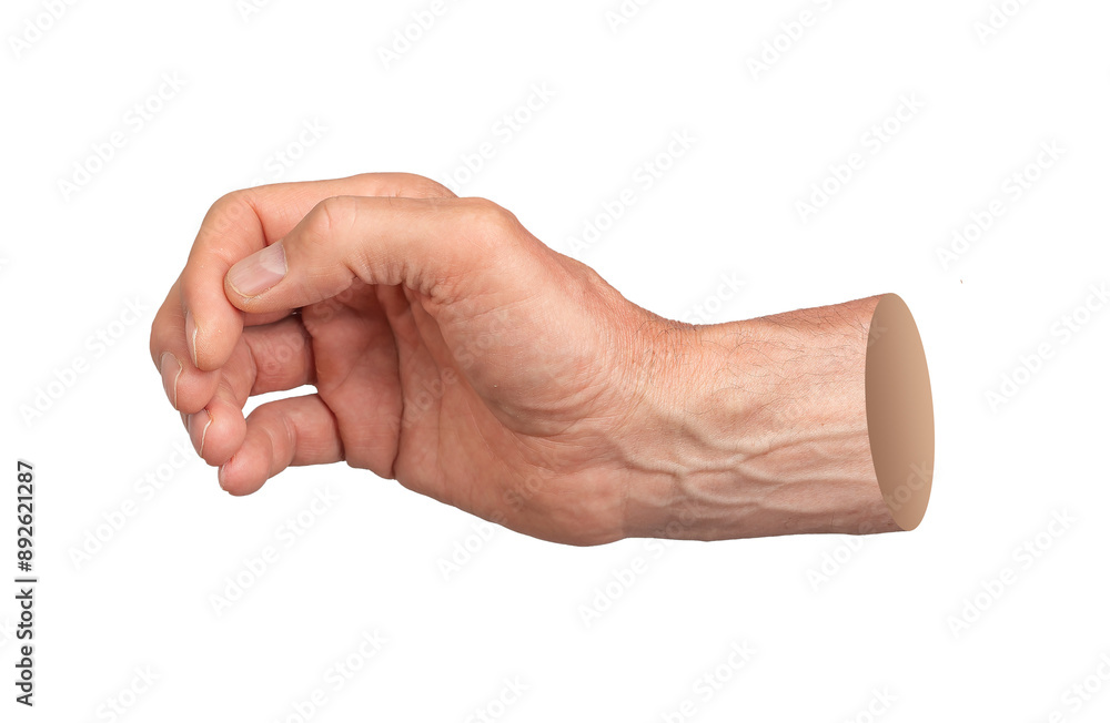 Hand grab, take, hold something invisible, icon gesture isolated on white background. Hand grab, take, hold something invisible, icon gesture isolated on white background.