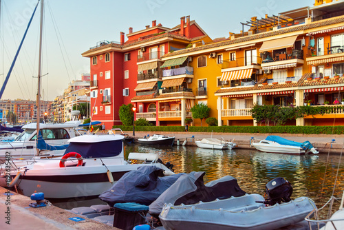 Wallpaper Mural Colorful Waterfront Homes in Port Saplaya, Valencia Torontodigital.ca